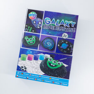 Galaxy stenen schilder set met stenen, verf en patroonvoorbeelden