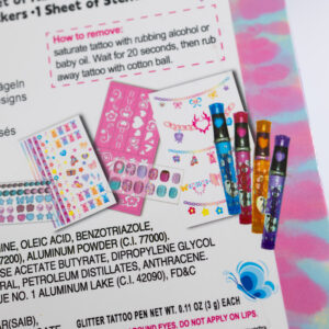 Tattoo set voor kinderen met tattoosheets, stiften en accessoires
